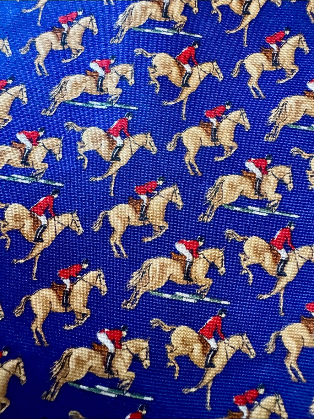 Vintage Ralph Lauren Blue Equestrian Print Tie